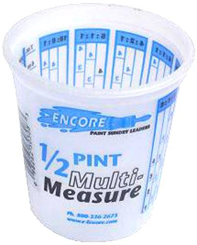 Plastic Mix & Measure 1/2 Pint Container