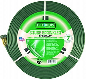 Flexon 50' Green 3 Tube Flat Sprinkler Soaker Hose FS50