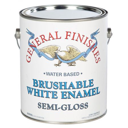 General Finishes Brushable White Enamel Water-Based Coating Semi-Gloss Gallon