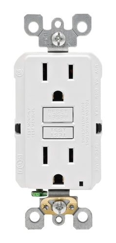 Leviton SmartlockPro 15 Amp 125V Duplex GFCI Outlet White