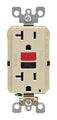 Leviton SmartlockPro 20 Amp 125V Duplex GFCI Outlet w/Red & Black Test Buttons 5-20R GFNT2-R