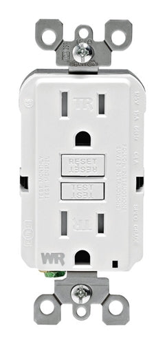 Leviton SmartlockPro 15 Amp 125V Duplex White GFCI Outlet 5-15R GFWT1-0KW