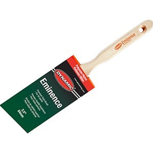 Dynamic Eminence Polyester/Nylon Angled Sash Paint Brush with wooden handle.