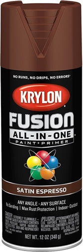 Krylon Fusion All-In-One Satin Spray Paint Espresso