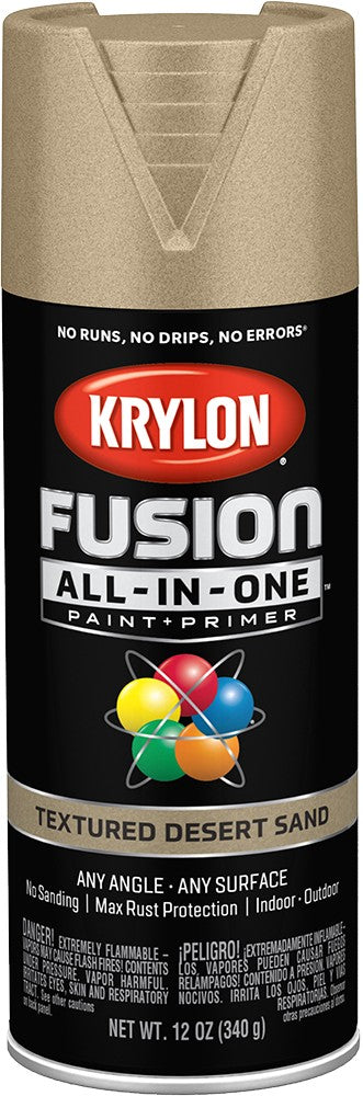 Krylon Fusion All-In-One Spray Paint – Black Satin, 12 Oz, Multi-Surface, Quick Drying (Made In USA)