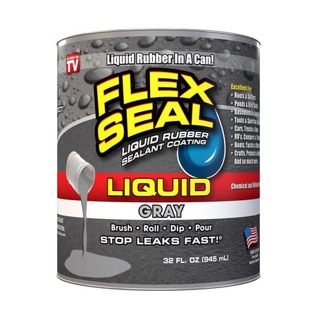 FLEX SEAL Liquid Rubber Sealant Coating 32 Oz Gray