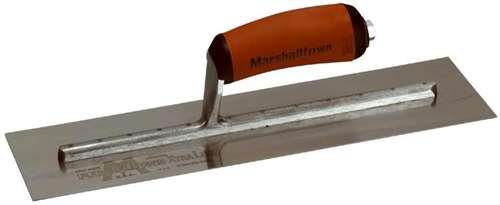 Marshalltown Bright Stainless Steel Finishing Trowel with Curved DuraSoft® Handle