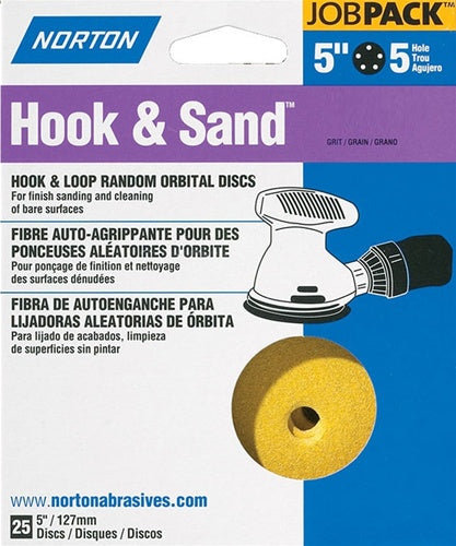 Norton 5" X 5 Hole Hook & Sand Disc 25 Pack