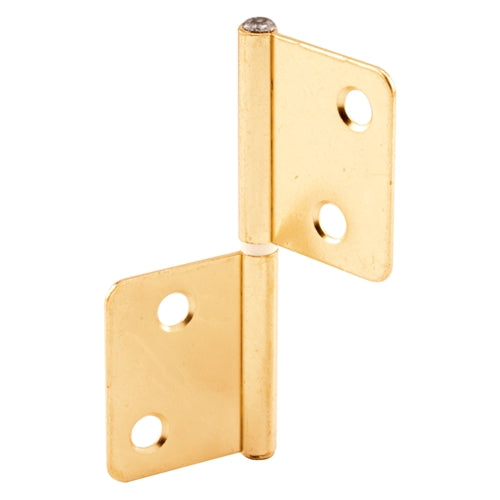 Prime-Line Brass Plated Non- Mortise Style Bi-Fold Door Hinges 2-Pack N 7025