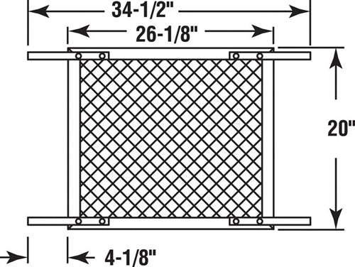Prime-Line 34-1/2 Inch White Plastic Hinged Screen Door Grille PL 15517