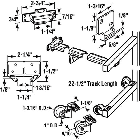 Prime-Line 22" Rolled Edge Drawer Track Kit R 7125