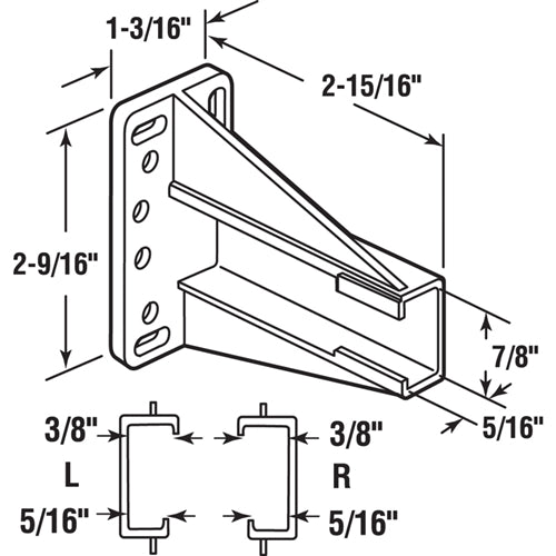 Prime-Line White Nylon Drawer Side Track Brackets (Pair) R 7240