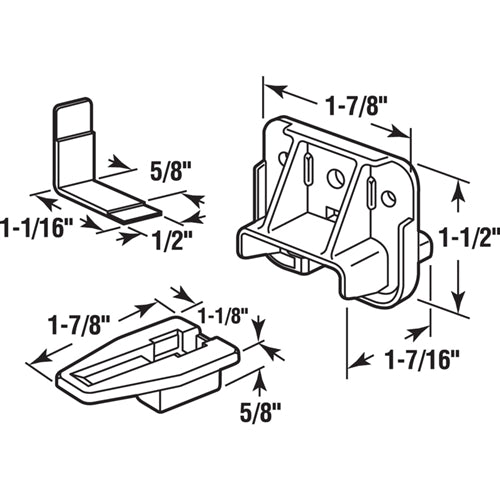 Prime-Line Dark Brown Drawer Track Guide and Glide R 7321