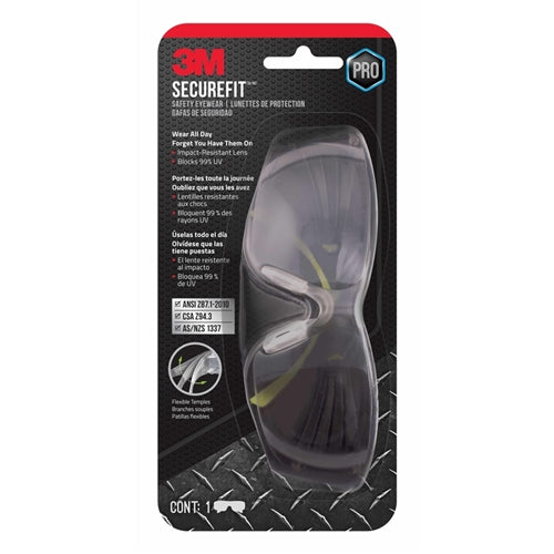 3M SecureFit Anti-Fog Safety Glasses Mirror Lens Black/Green Frame SF400M-WV-6