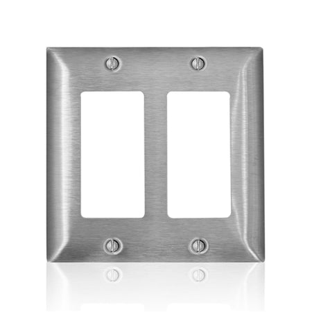Leviton 2-Gang Magnetic Stainless Steel Decora/GFCI Wallplate SL262