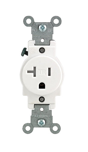 Leviton 20 Amp 125V Tamper-Resistant Single Receptacle T5020 White