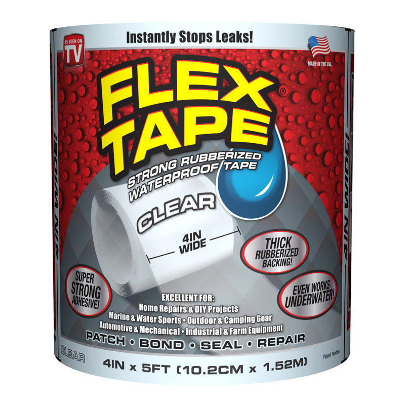 FLEX Tape Waterproof Repair Tape 4 in x 5 ft Clear