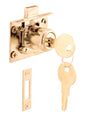 Prime-Line Bright Brass Finish Gold Steel Cabinet/Drawer Lock U 10666