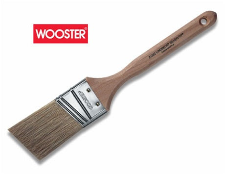Wooster White Majestic with White China Bristle and sealed maple wood handle.