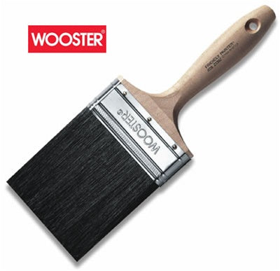 Wooster Friendly Painter with black china bristles and a sealed maple wood handle.